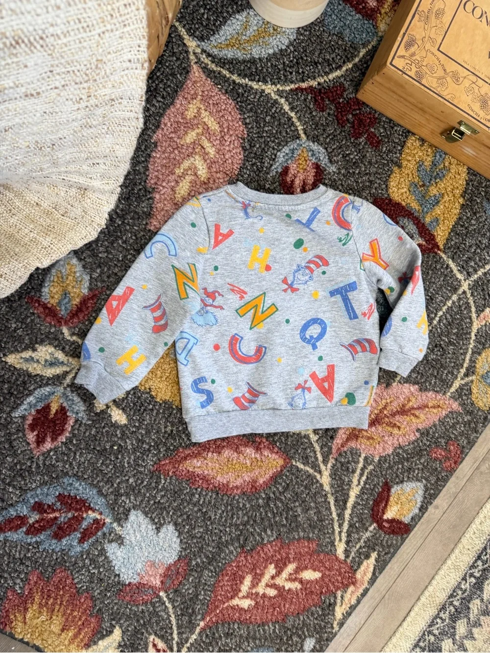 Dr. Seuss Alphabet Print Sweatshirt 2T Toddler Gray Multicolor Alphabet